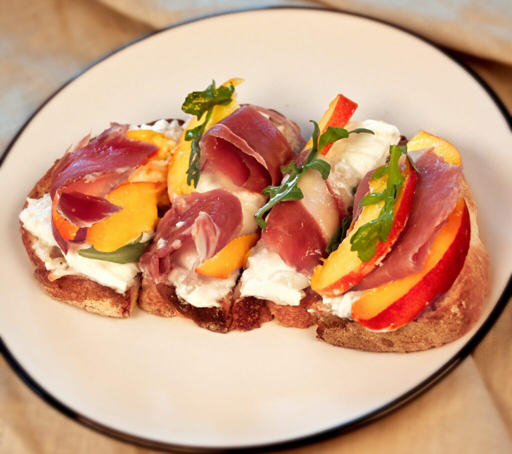 Peach & Burrata Flatbread