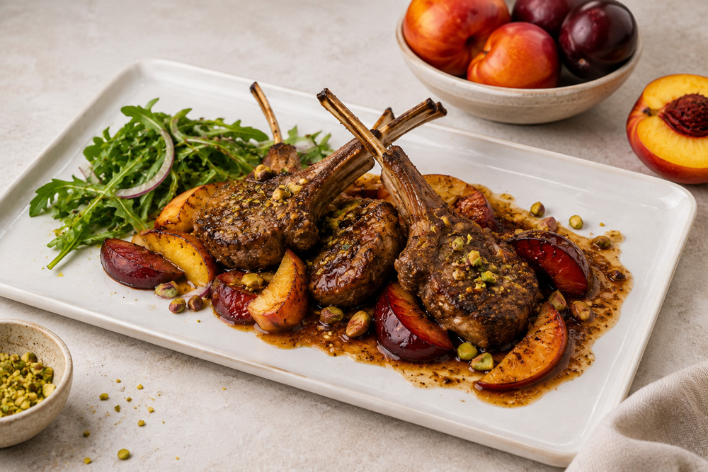 Costillas de cordeno en salsa de Carozos de California